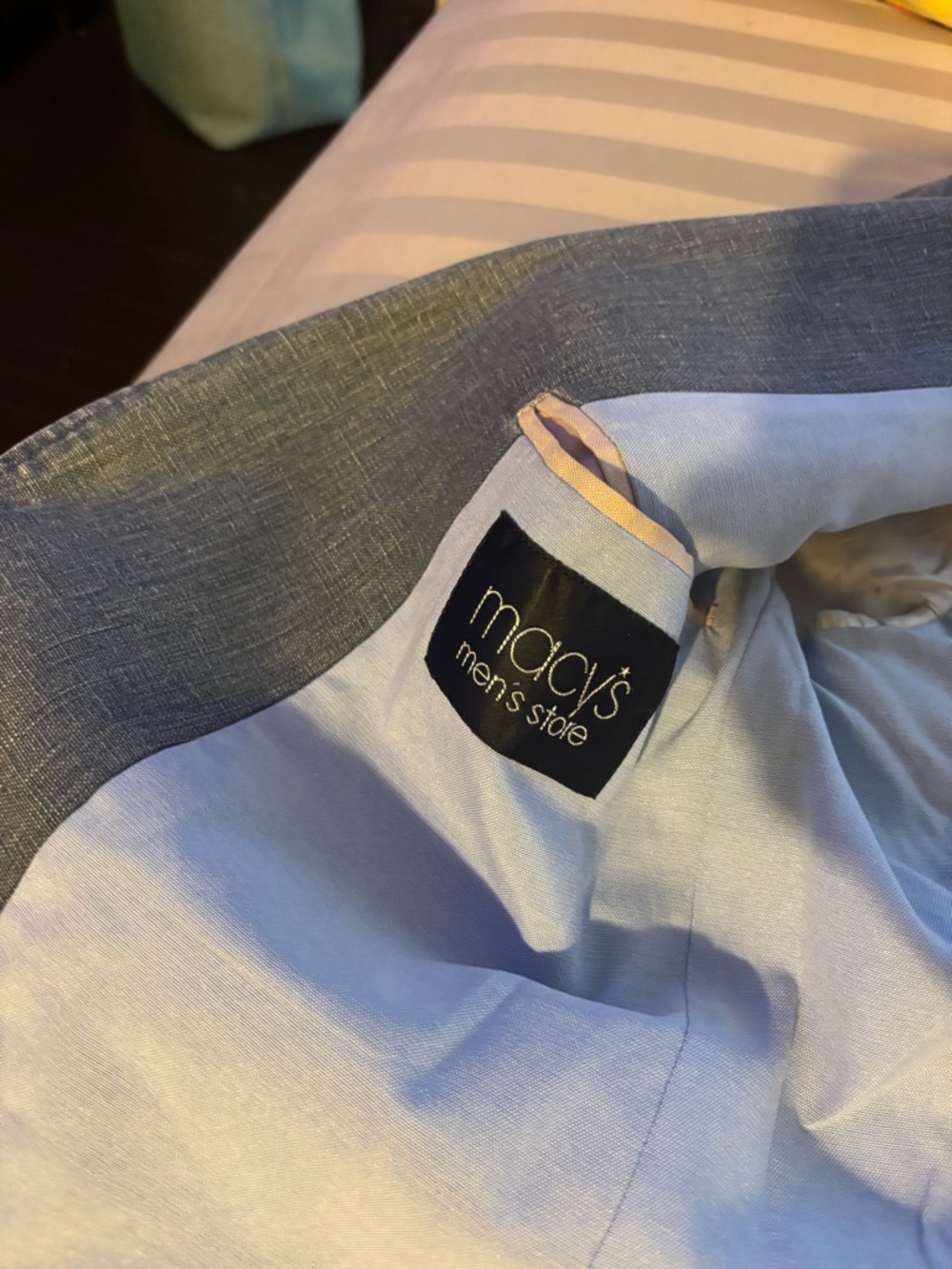 TALLIA Light Blue Denim Sport Coat with Notch Lapel - Picture 3 of 7